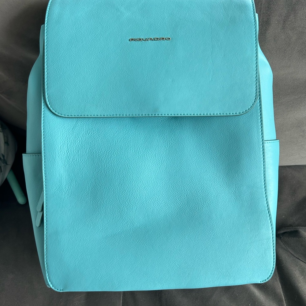 Piquadro Turquoise Women's Leather Backpack